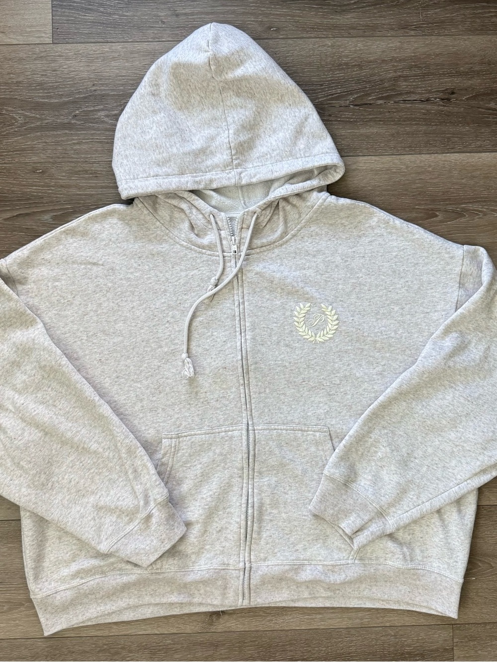 Victoria's Secret PINK Heathered Light Beige Zip Hoodie